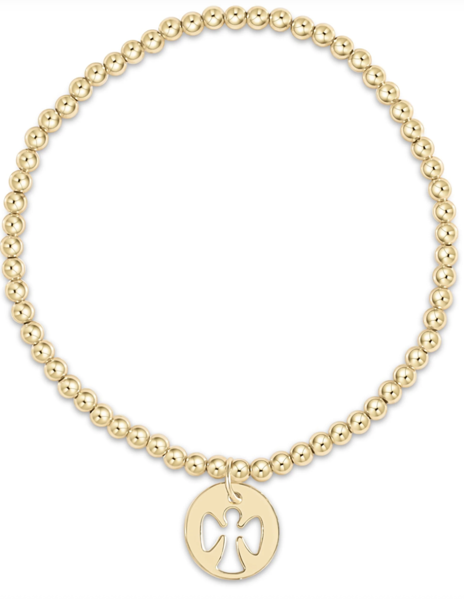 Classic Gold 3mm Bracelet - Guardian Angel Gold Disc