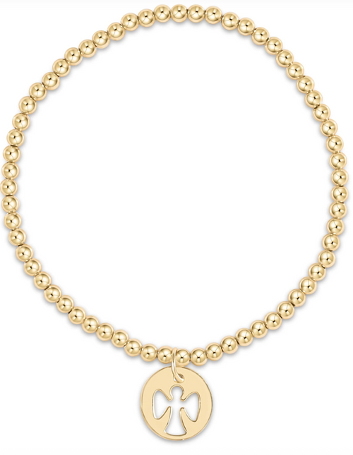 Classic Gold 3mm Bracelet - Guardian Angel Gold Disc