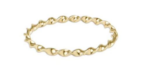 CLASSIC GOLD TWISTED THIN BAND RING - SIZE 7