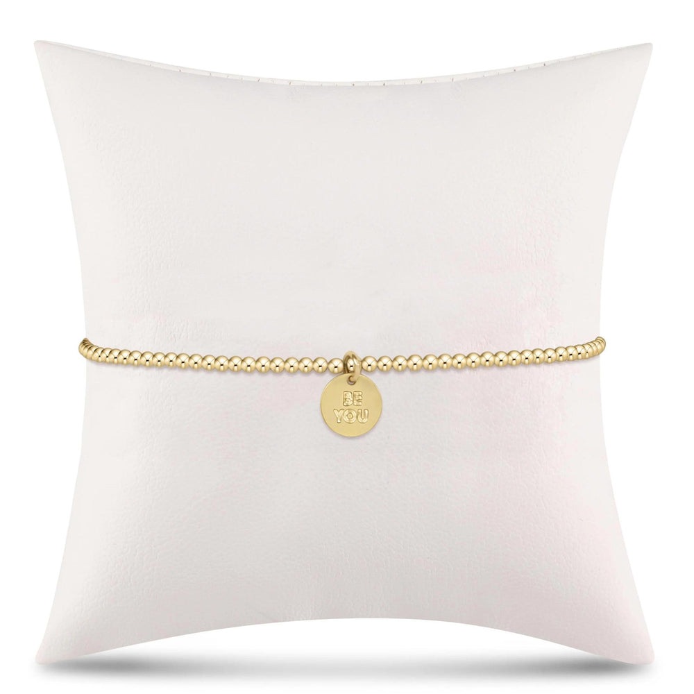 Egirl Classic Gold 2Mm Bead Bracelet - Be You Small Gold Disc