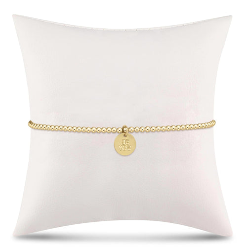 Egirl Classic Gold 2Mm Bead Bracelet - Be You Small Gold Disc