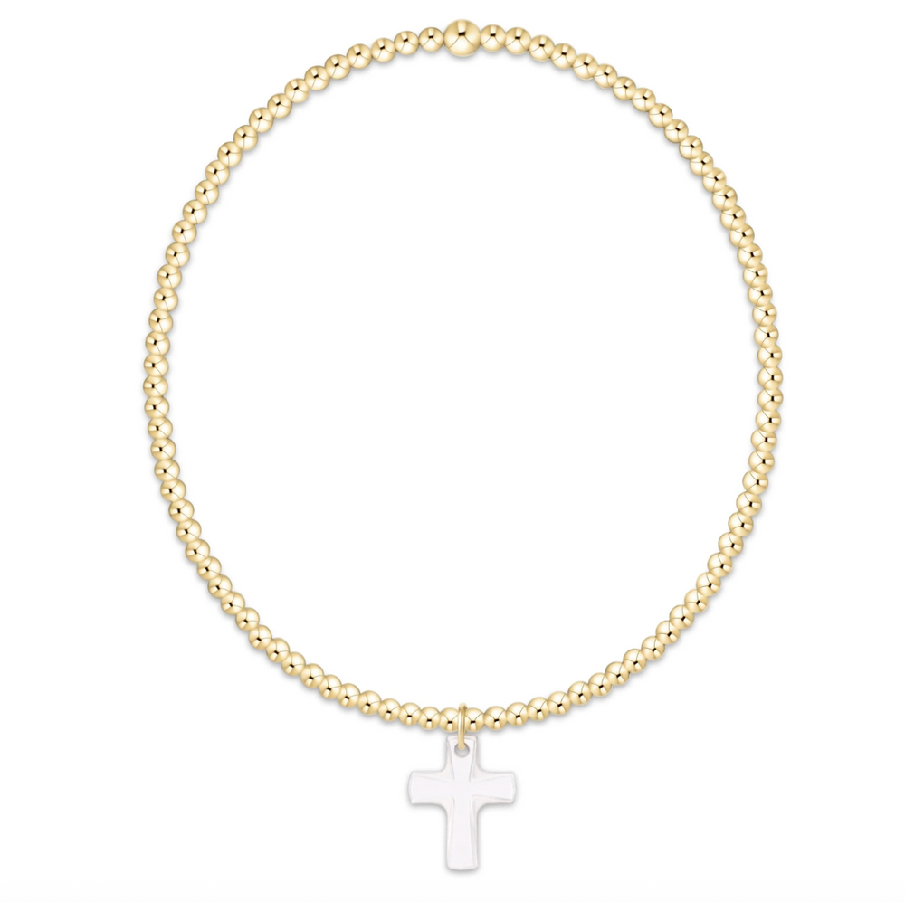 Classic Gold 2mm Bracelet - Blessed Crystal Charm