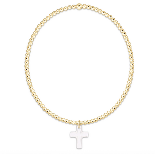 Classic Gold 2mm Bracelet - Blessed Crystal Charm