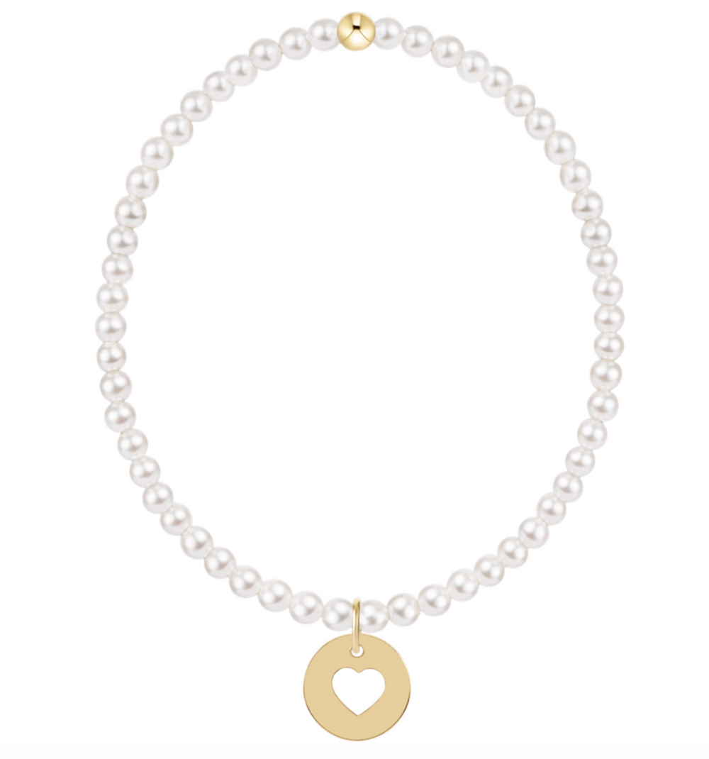 Classic Pearl 3mm Bracelet - Love Gold Disc