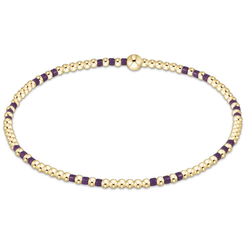 GAMEDAY HOPE JOY PATTERN 2MM BEAD BRACELET DEEP PURPLE