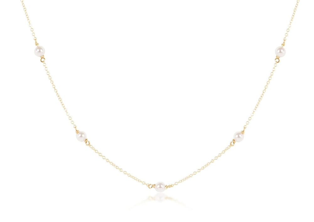 15” Choker Simplicity Chain Gold - 4mm Pearl