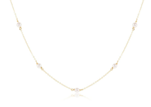 15” Choker Simplicity Chain Gold - 4mm Pearl