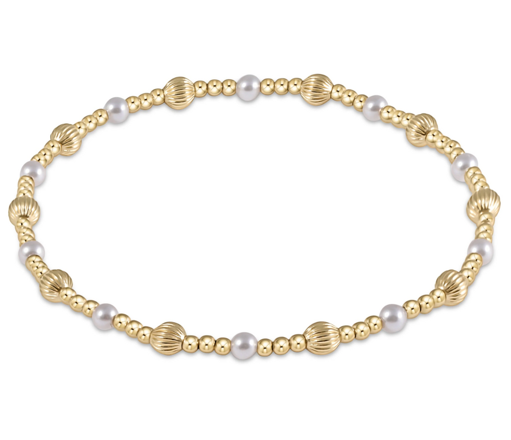 Dignity Sincerity Gold 4mm Bracelet - Pearl