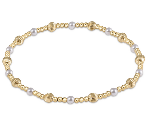Dignity Sincerity Gold 4mm Bracelet - Pearl