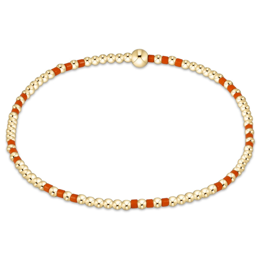 GAMEDAY HOPE JOY PATTERN 2MM BEAD BRACELET ORANGE