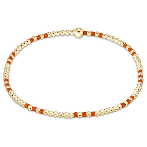 GAMEDAY HOPE JOY PATTERN 2MM BEAD BRACELET ORANGE