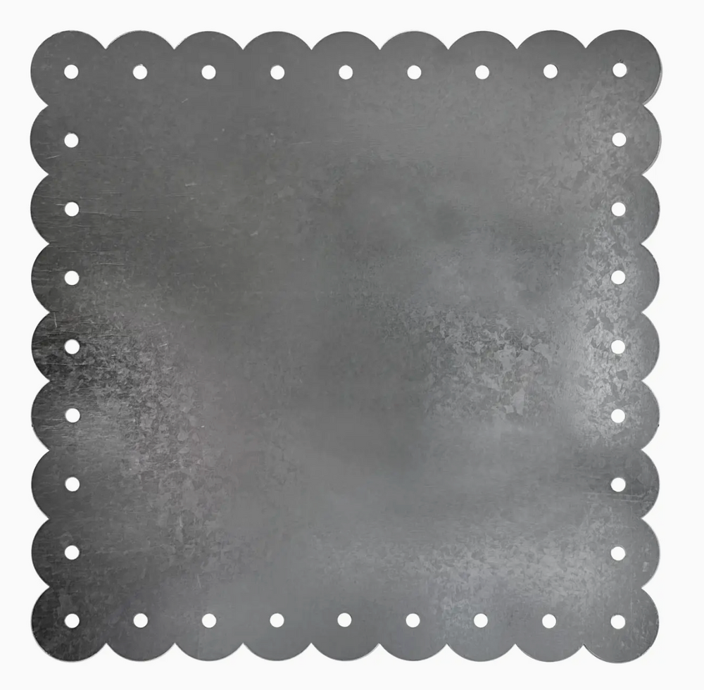 Scalloped Memo Board Galvanized Silver