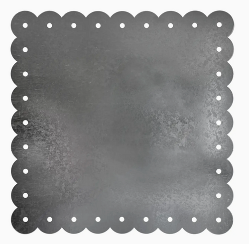 Scalloped Memo Board Galvanized Silver