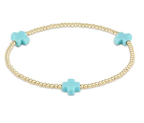 Signature Cross 2mm Gold Bracelet - Mint