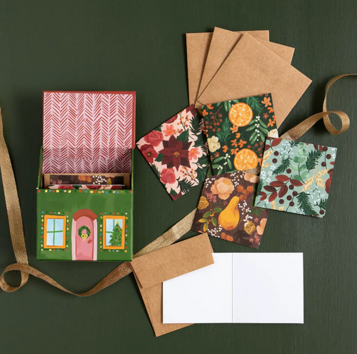 Christmas Cottage Mini Greeting Card Box Set