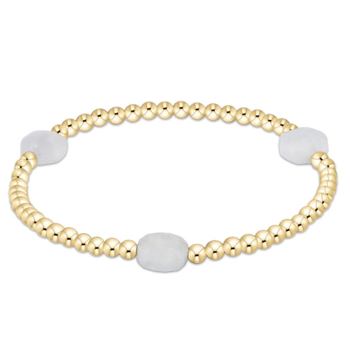Admire Gold 3mm Bead Bracelet - Aquamarine