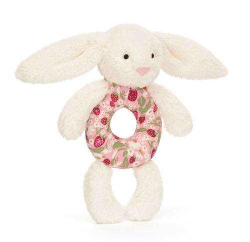Blossom Cream Bunny 'Berry' Ring Rattle