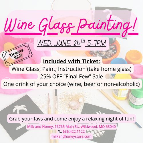 Wine Glass Painting June 24th 2026 5-7pm