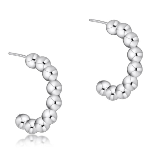 BEADED CLASSIC 1" POST HOOP - 4MM STERLING