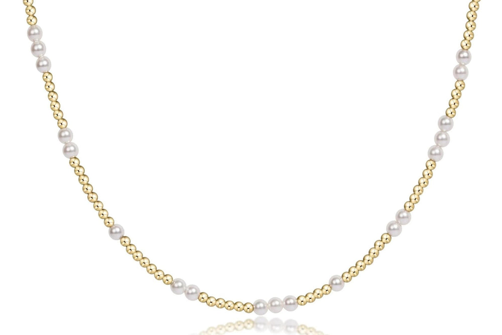 17" Choker Beaded- Hope Unwritten Pearl 3mm