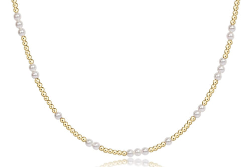 17" Choker Beaded- Hope Unwritten Pearl 3mm