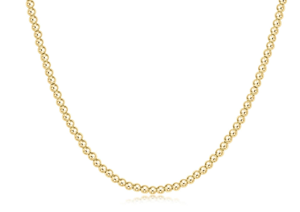17" Choker Beaded- Classic Gold 4mm