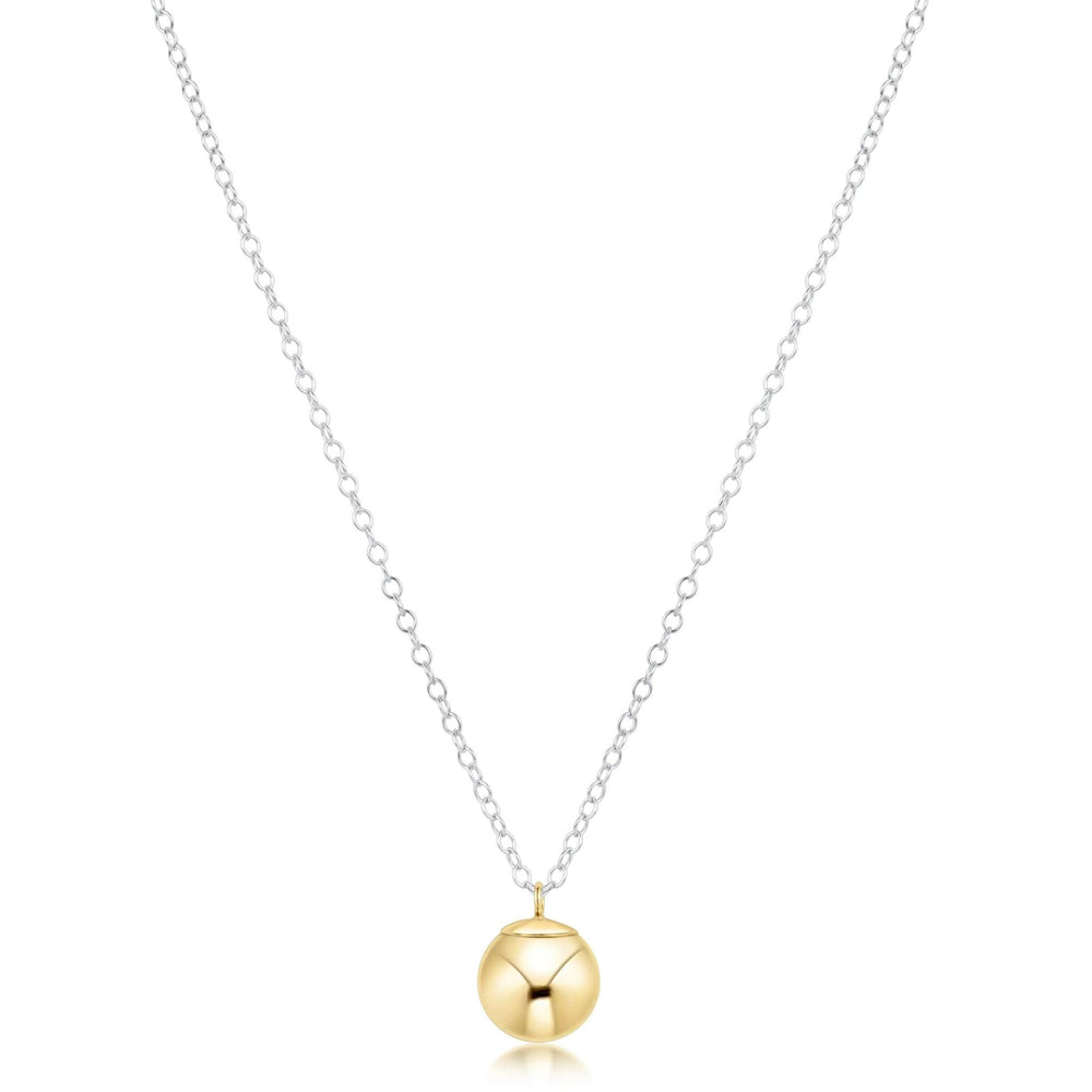 16" NECKLACE MIXED METAL - CLASSIC GOLD 8MM CHARM