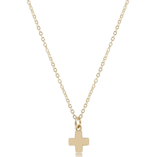 16" Necklace Gold - Signature Cross Small Canary