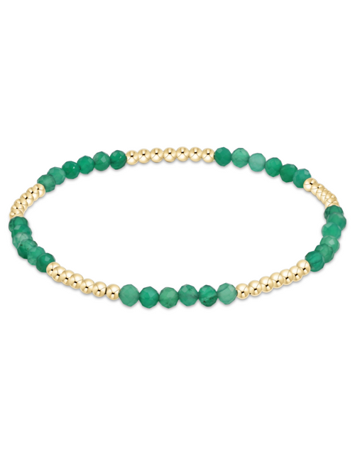 BLISSFUL PATTERN 2.5MM BEAD BRACELET - GREEN ONYX