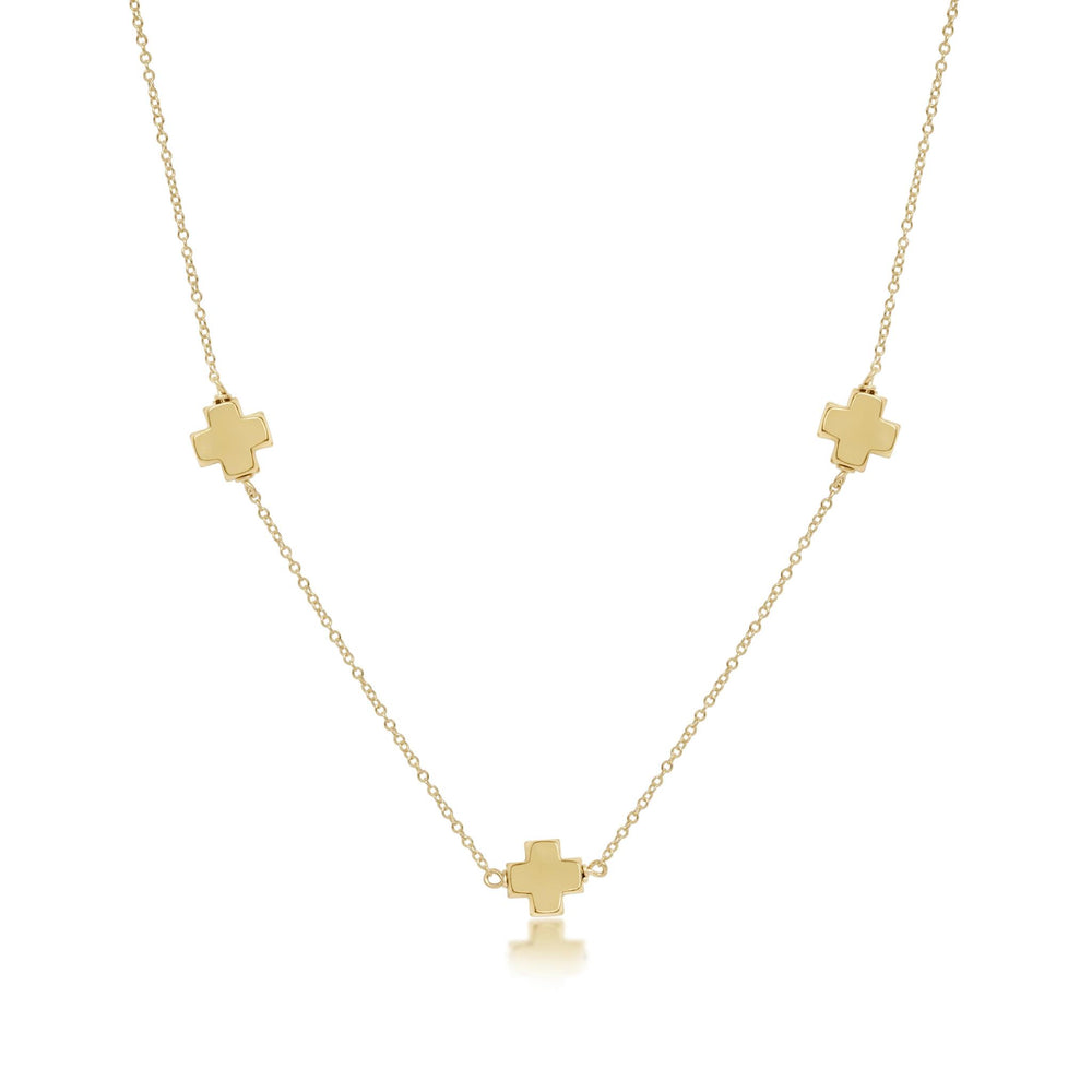 17" Choker Simplicity Chain Gold- Signature Cross Gold