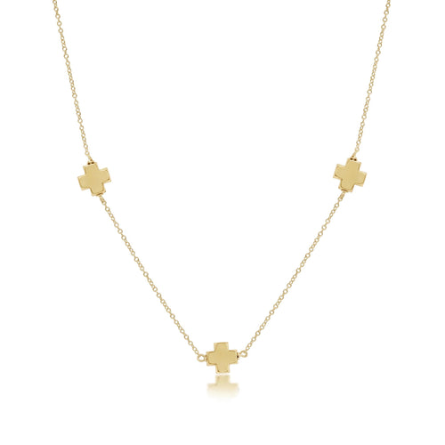 17" Choker Simplicity Chain Gold- Signature Cross Gold