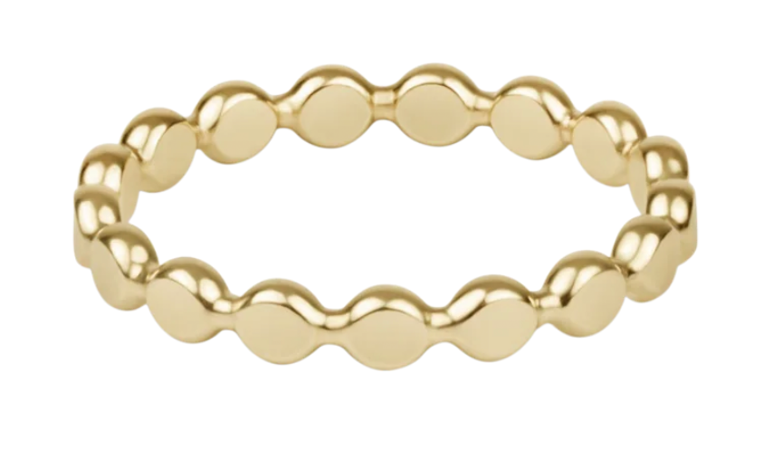 CLASSIC GOLD 2.5MM BEADED DISC RING - SIZE 6
