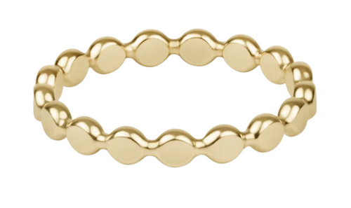 CLASSIC GOLD 2.5MM BEADED DISC RING - SIZE 6