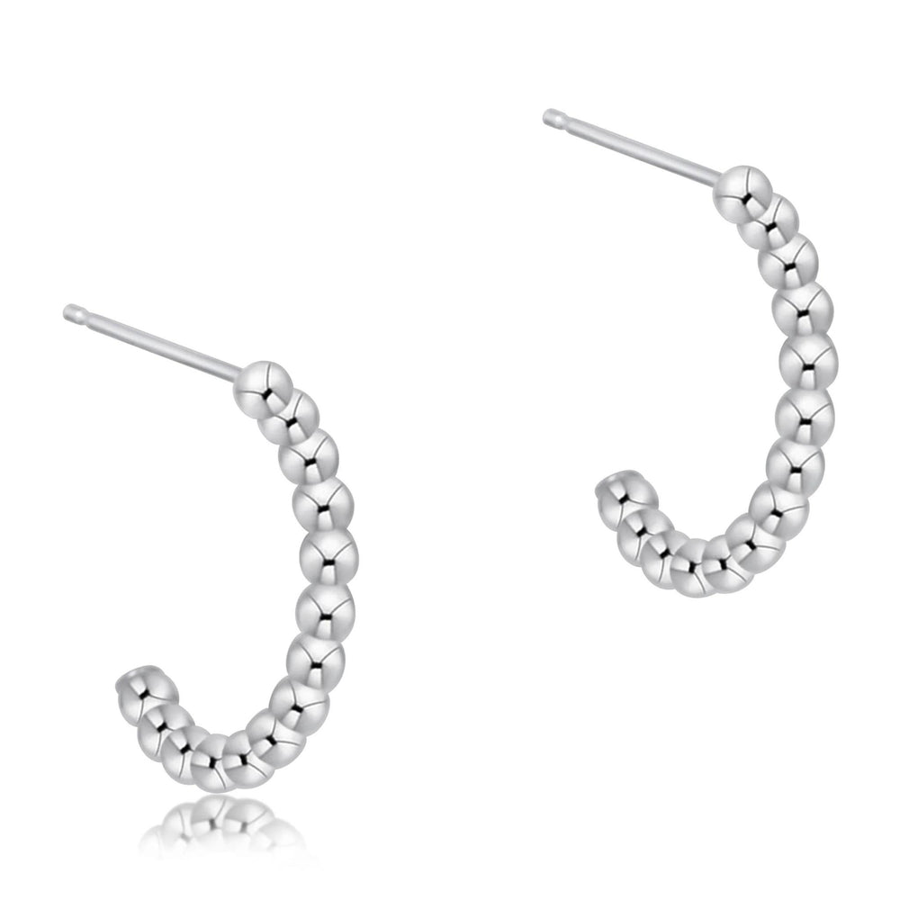 Beaded Classic 1" Post Hoop- 2mm Sterling