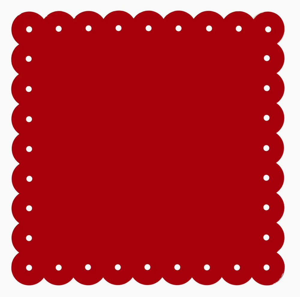 Scalloped Magnetic Memo Board Red