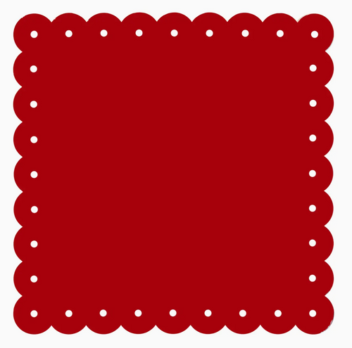 Scalloped Magnetic Memo Board Red