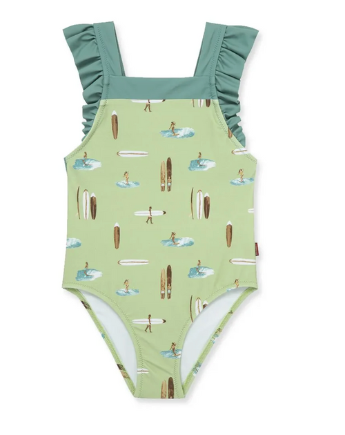 Ruffle Square Neck Swimsuit