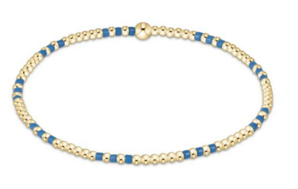 GAMEDAY HOPE JOY PATTERN 2MM BEAD BRACELET LIGHT BLUE
