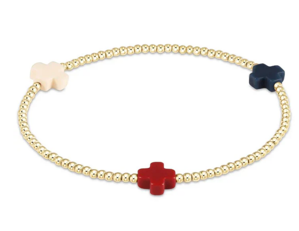 Signature Cross 2mm Gold Bracelet - Firecracker