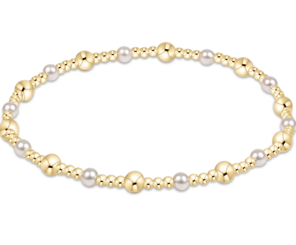 Sincerity Gold & Pearl 4mm Bracelet
