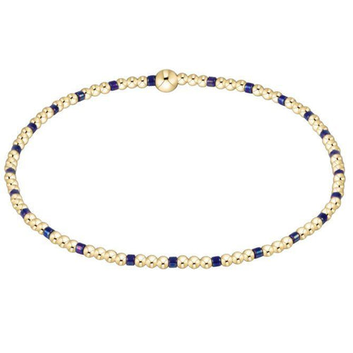 Hope Sincerity Pattern 2mm Bead Bracelet Blue Metallic