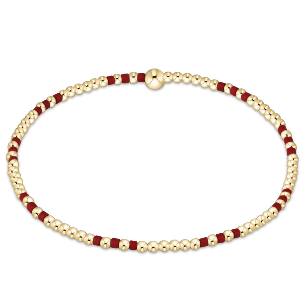 GAMEDAY HOPE JOY PATTERN 2MM BEAD BRACELET CRIMSON