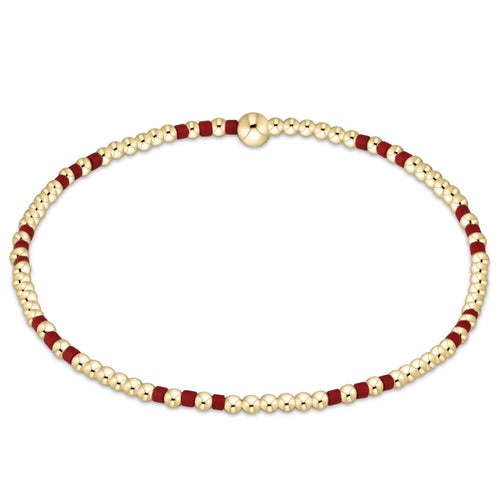 GAMEDAY HOPE JOY PATTERN 2MM BEAD BRACELET CRIMSON