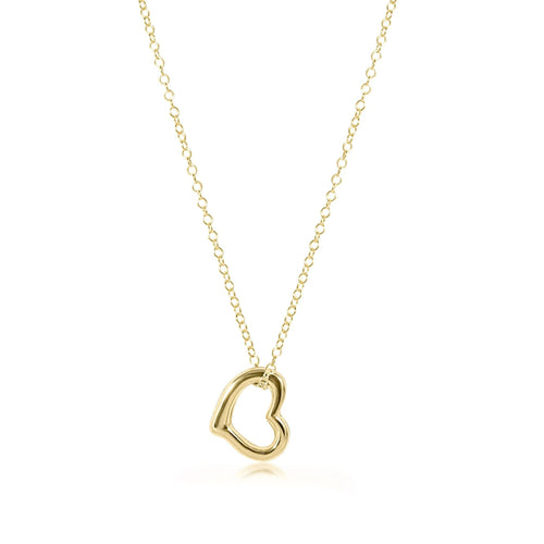 16” Necklace Gold - Love Gold Charm