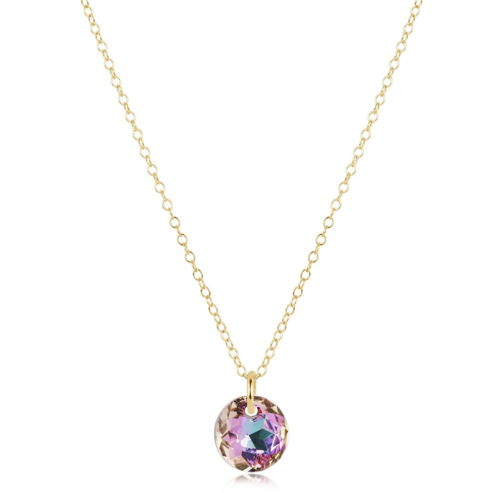 16" Necklace Gold Reflection Small Charm - Alexandrite