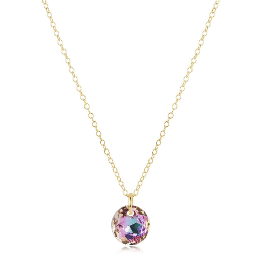 16" Necklace Gold Reflection Small Charm - Alexandrite