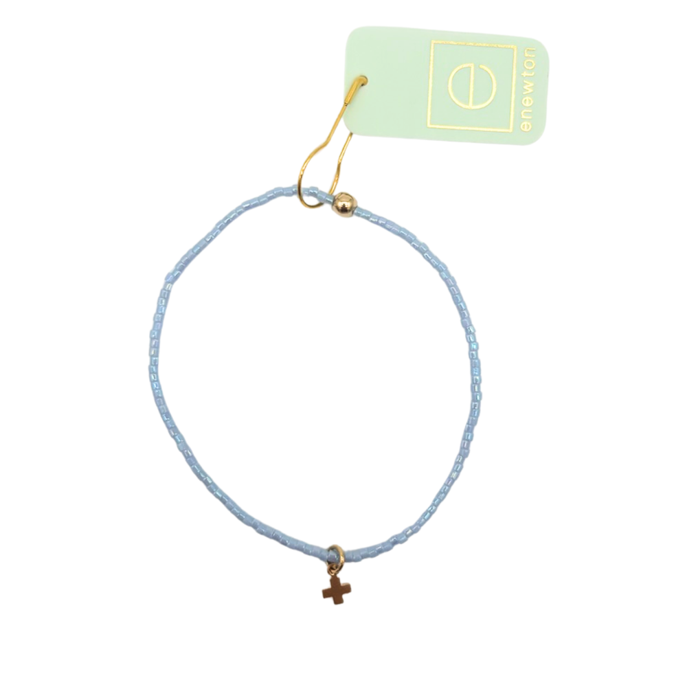 Hope Classic Ocean Mist Bracelet- Signature Cross Small Gold Charm