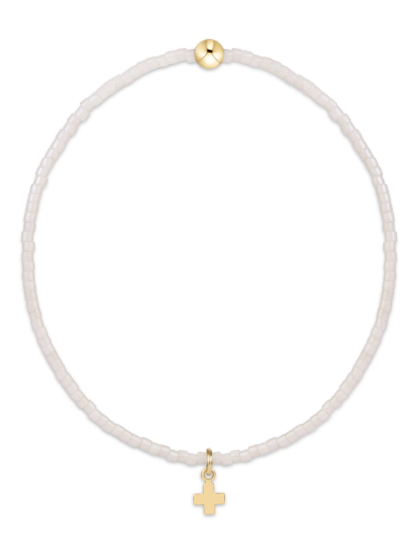Hope Classic Milkshake Bracelet - Signature Cross Small Gold Charm