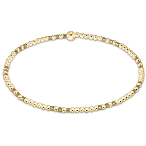 GAMEDAY HOPE JOY PATTERN 2MM BEAD BRACELET GOLD LUSTER