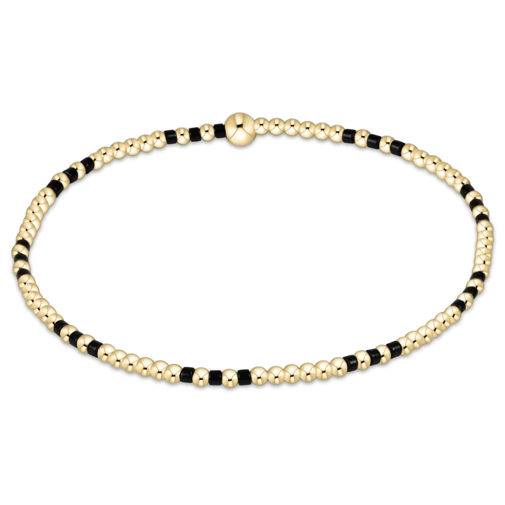 GAMEDAY HOPE JOY PATTERN 2MM BEAD BRACELET ONYX
